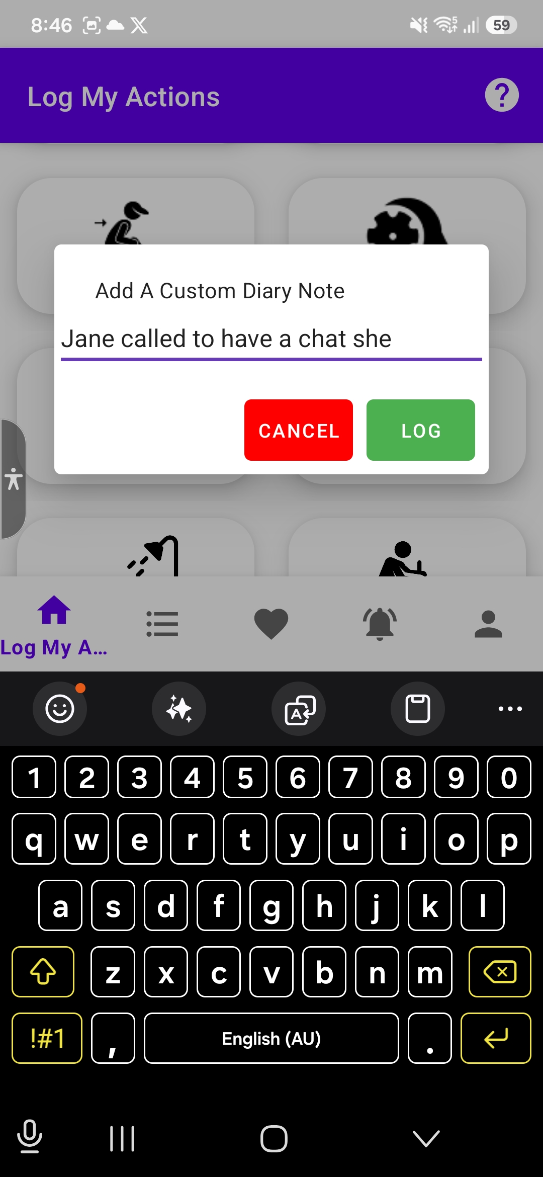 Daily Diary - image being updated