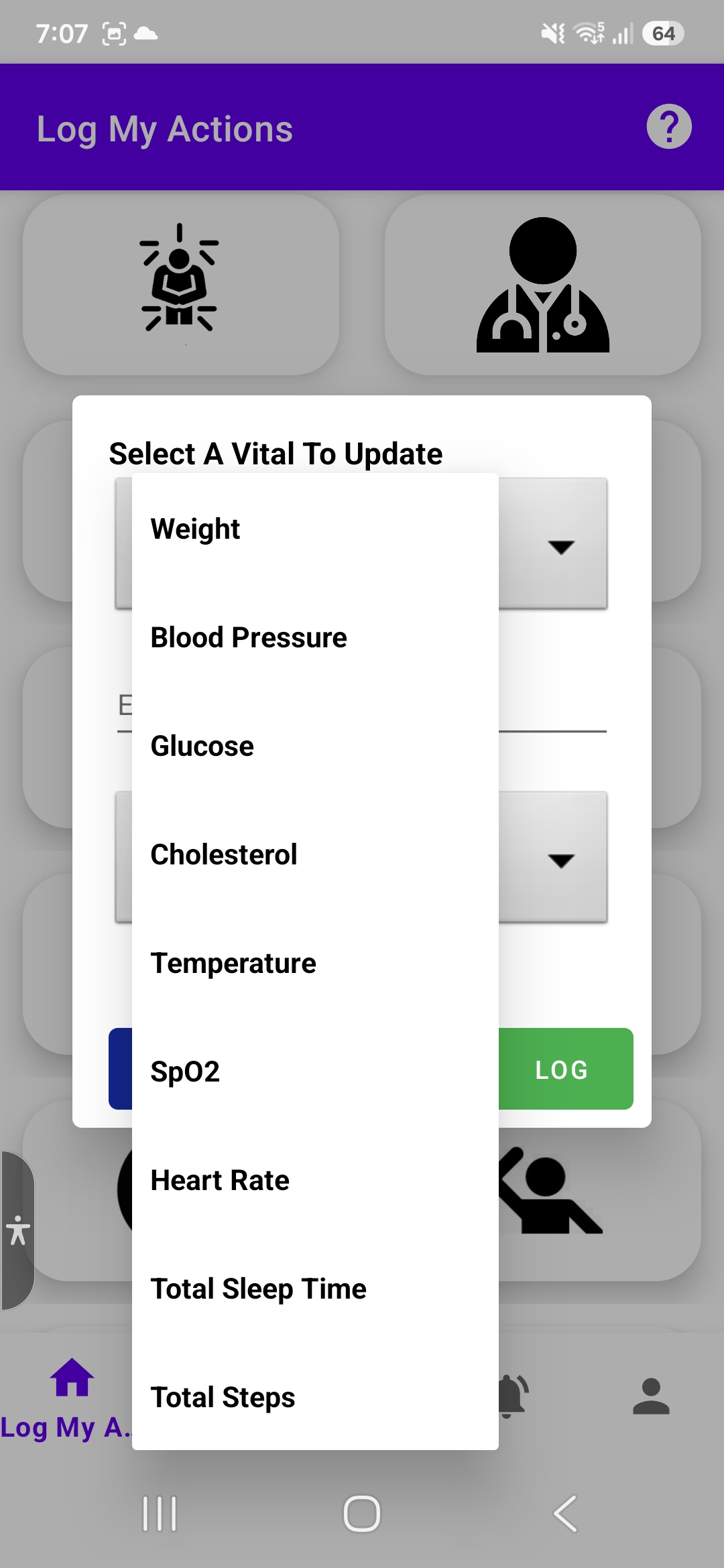 Log Wellness Indicators - image being updated